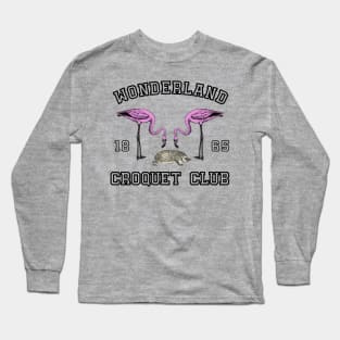 Lispe Wonderland Croquet Club Flamingos & Hedgehog Long Sleeve T-Shirt